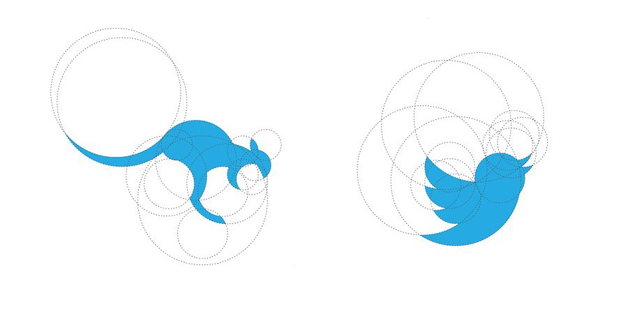 لوگوی توییتر و نسبت طلایی